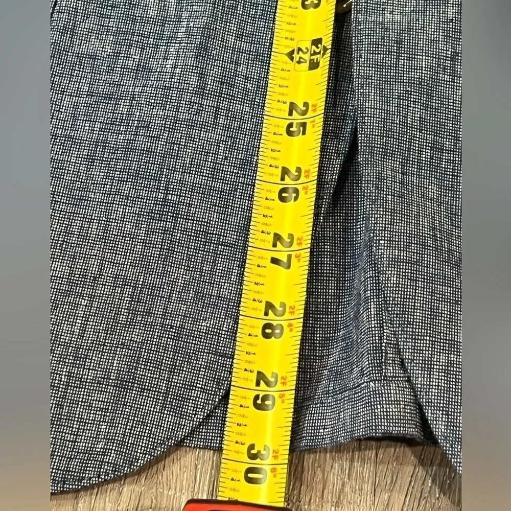J. Crew Size L Linen Cotton Blend Blue Crosshatch Mainline 2 Button Sport Coat